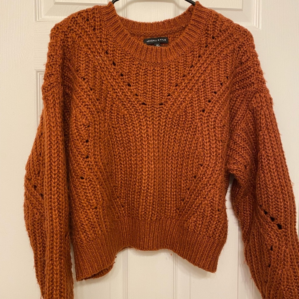 Kendall & Kylie burnt orange knitted sweater